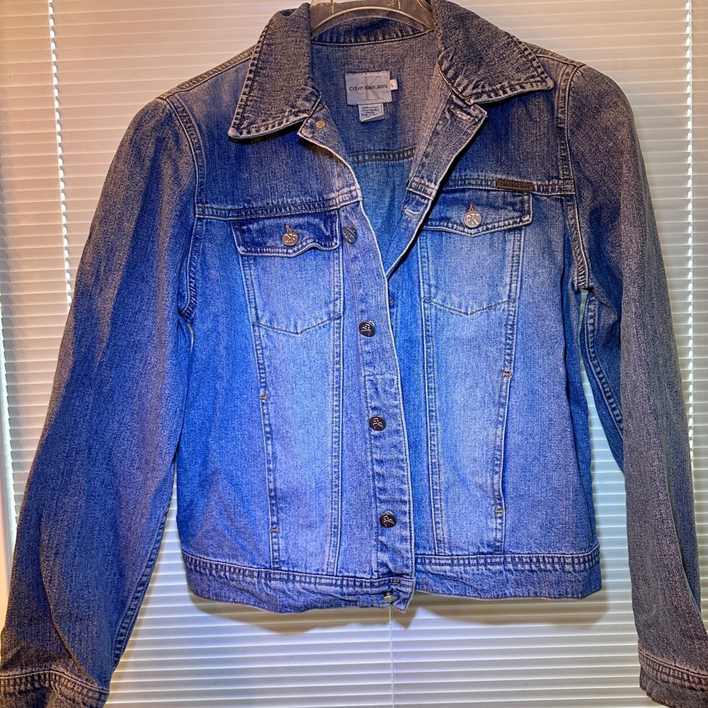 Calvin Klein 90s Blue Denim Trucker Jacket Sz. L